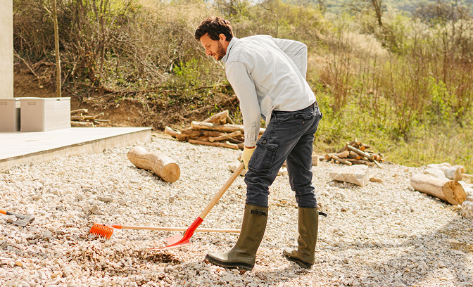 Preparing the ground for sauna installation