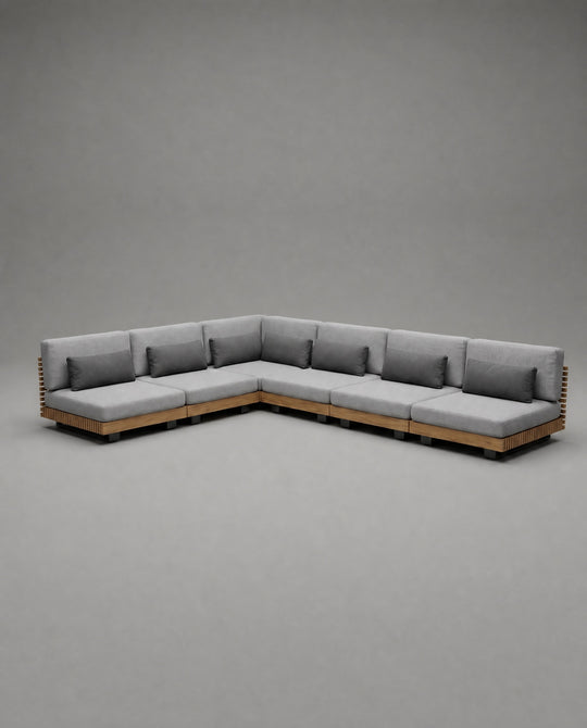 Sadie 6 Piece Outdoor Sectional with a grey background