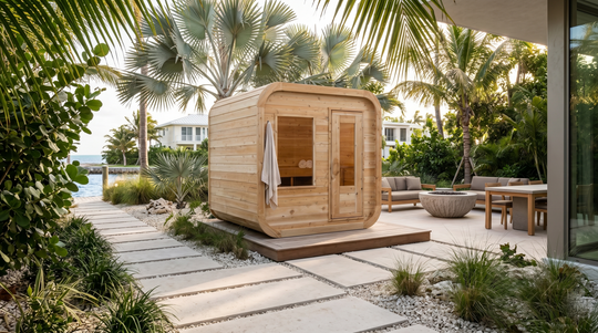 Silverton outdoor sauna in a backyard