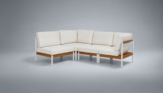 Stella 4 Piece Outdoor Sectional gray background