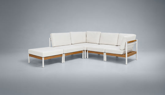 Stella 5 Piece Outdoor Sectional gray background