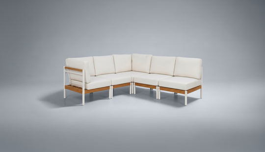 Stella 5 Piece Outdoor Sectional gray background